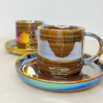 Elegant Brown Chrome Tea Cups Set: A Perfect Addition to Your Collection