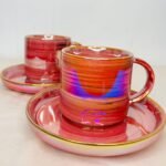 Elevate Your Dining Experience with Pink Chrome Tea Cups