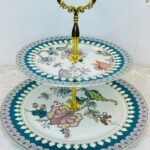 Elegant Two-Tier Stand in Fine Bone China