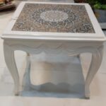 Beautiful White Table Crafted from Teak Wood – A Touch of Iranian Art